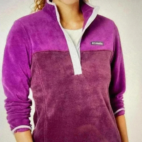 Columbia Fleece Pullover Purple Maroon Women's Medium - Picture 12 of 12